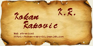 Kokan Rapović vizit kartica